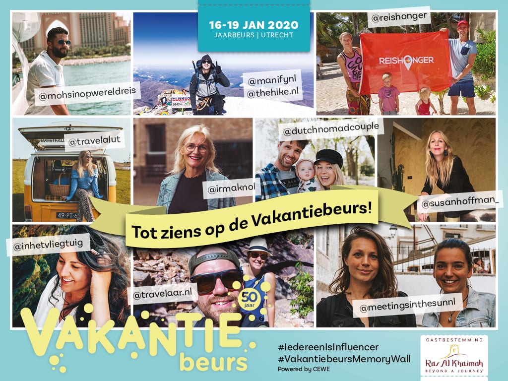 Vakantiebeurs 2020 Visual Ansichtkaart influencers